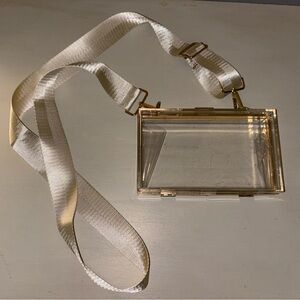 Transparent Clutch with White Strap